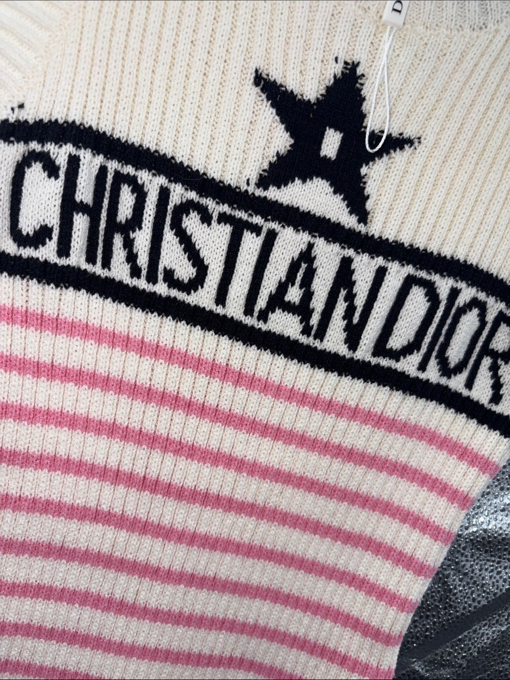 Dior Cream Ribbed Logo Knit Sweater/Dress - Picture 5 of 5
